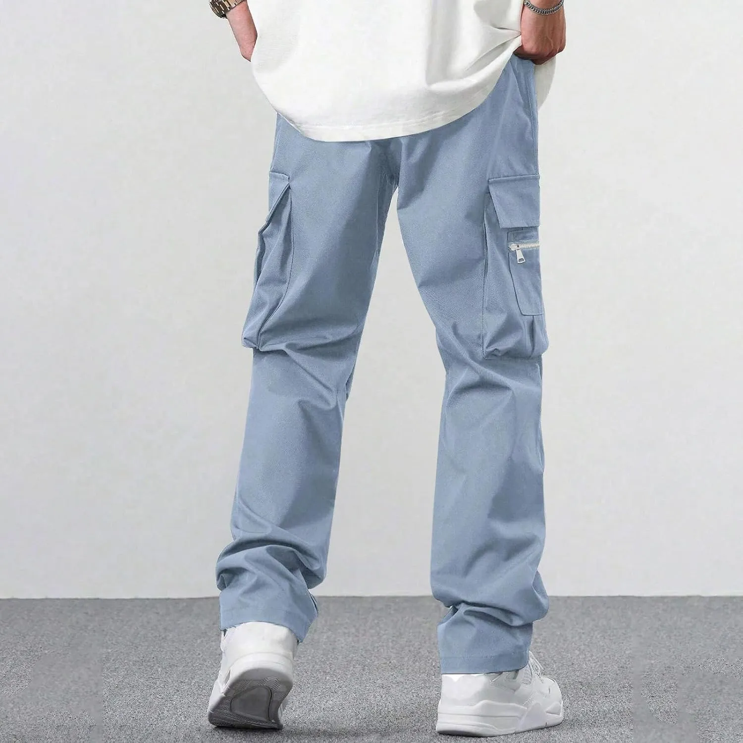 Men's Casual Jogger Pants Breathable Chino Relaxed Fit Outdoor Cargo Pants Sport Comfortable Twill Jogging Sweatpants