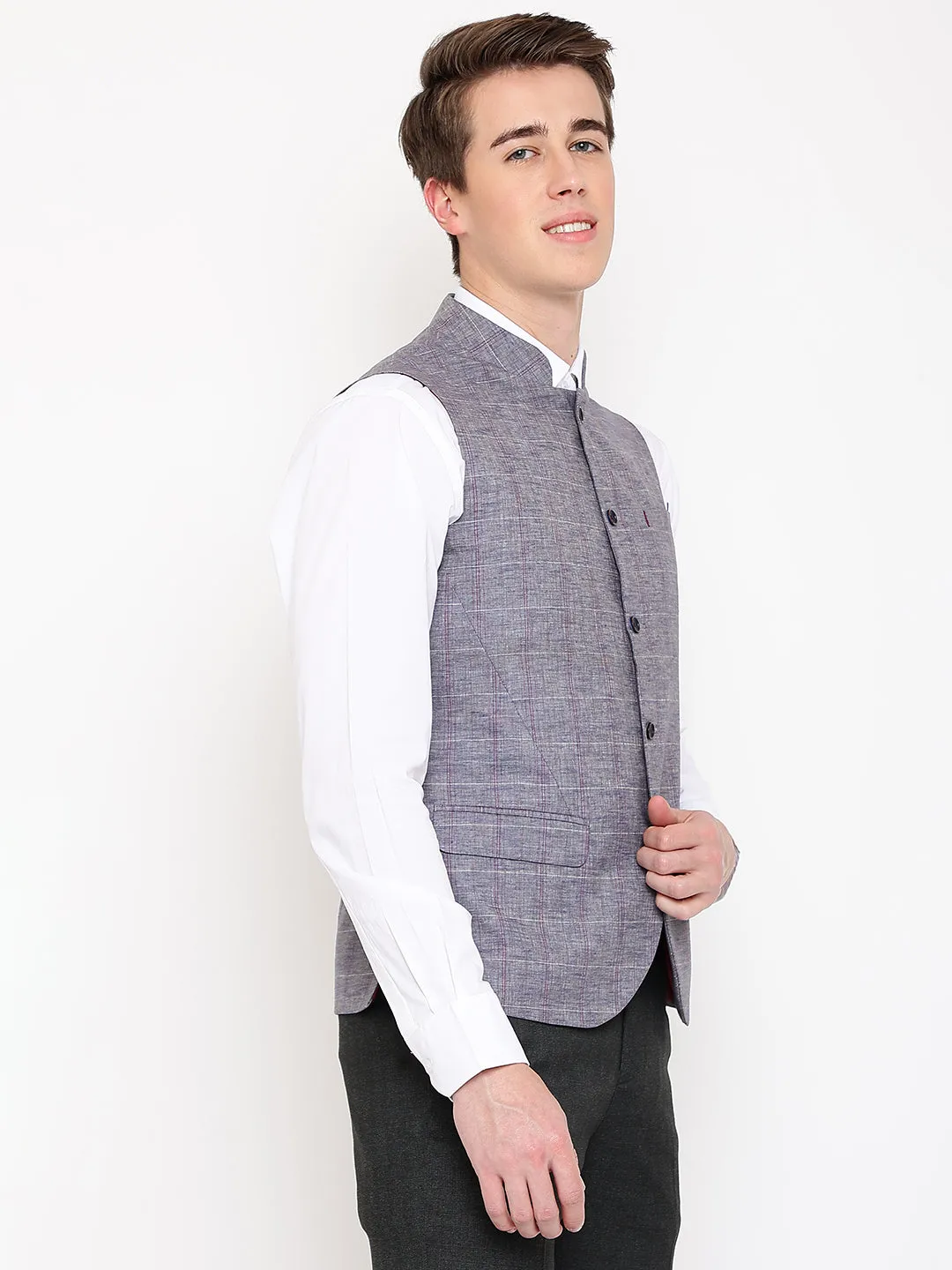 Mens Grey Waist Coat