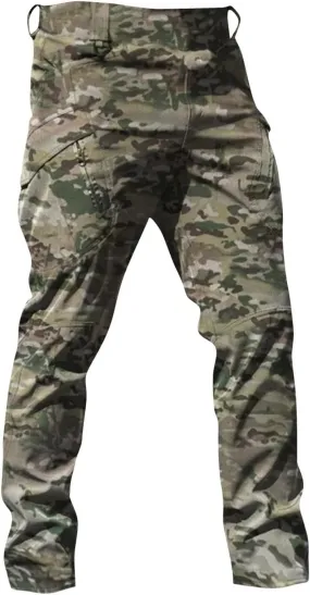 Men's Outdoor Cargo Pants Utility Elastic Waist Pockets Quick Dry Straight Leg Tactical Pants Stretch Jogging Sweatpants
