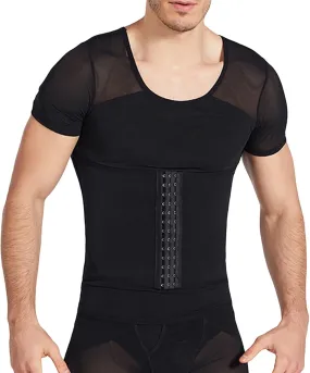 Mens Shapewear Tummy Control Slimming Body Shaper Compression Shirts for Menhirt Waist Trainer Breathable Body Shaper