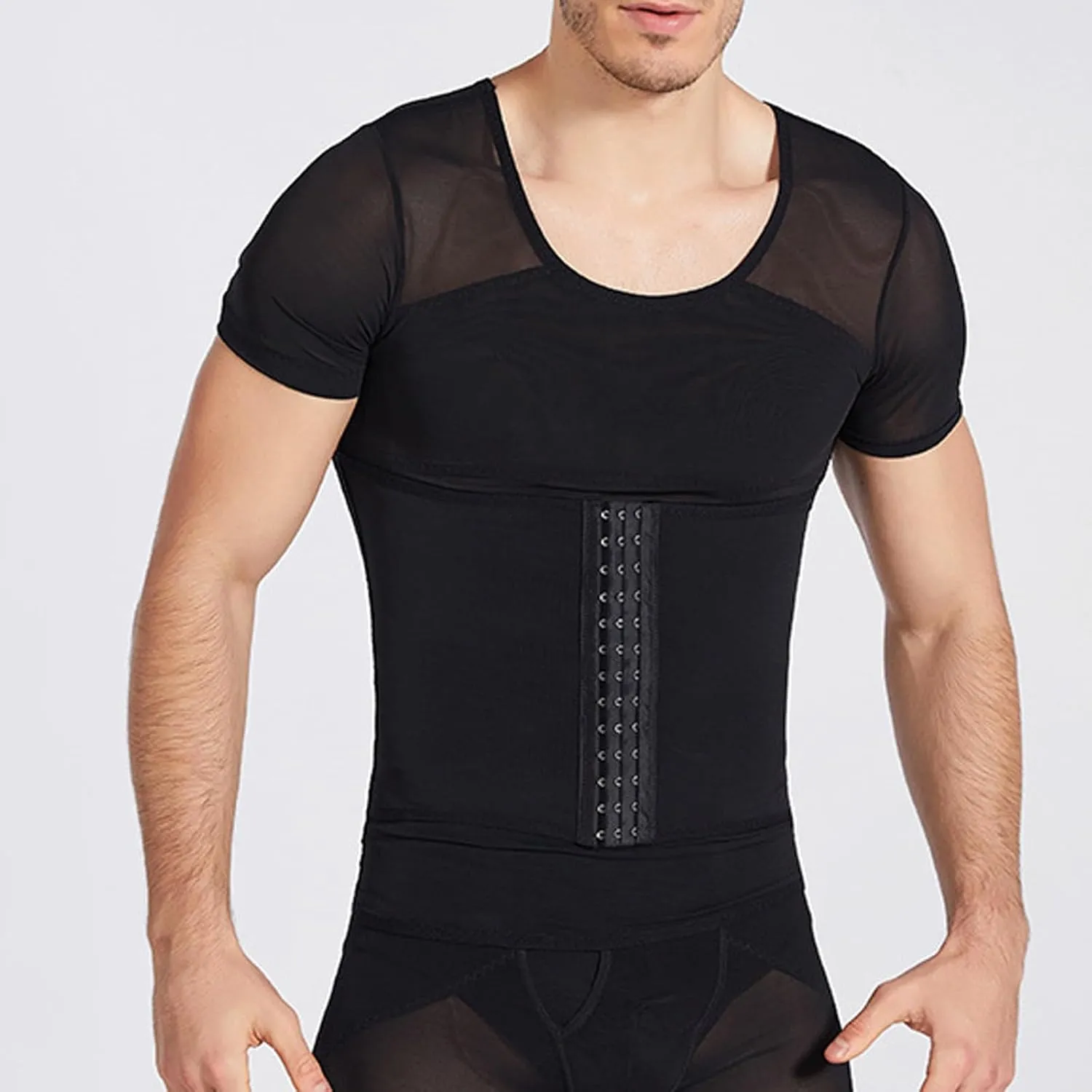 Mens Shapewear Tummy Control Slimming Body Shaper Compression Shirts for Menhirt Waist Trainer Breathable Body Shaper