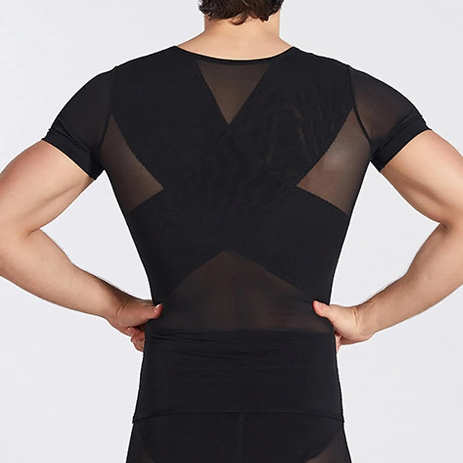 Mens Shapewear Tummy Control Slimming Body Shaper Compression Shirts for Menhirt Waist Trainer Breathable Body Shaper