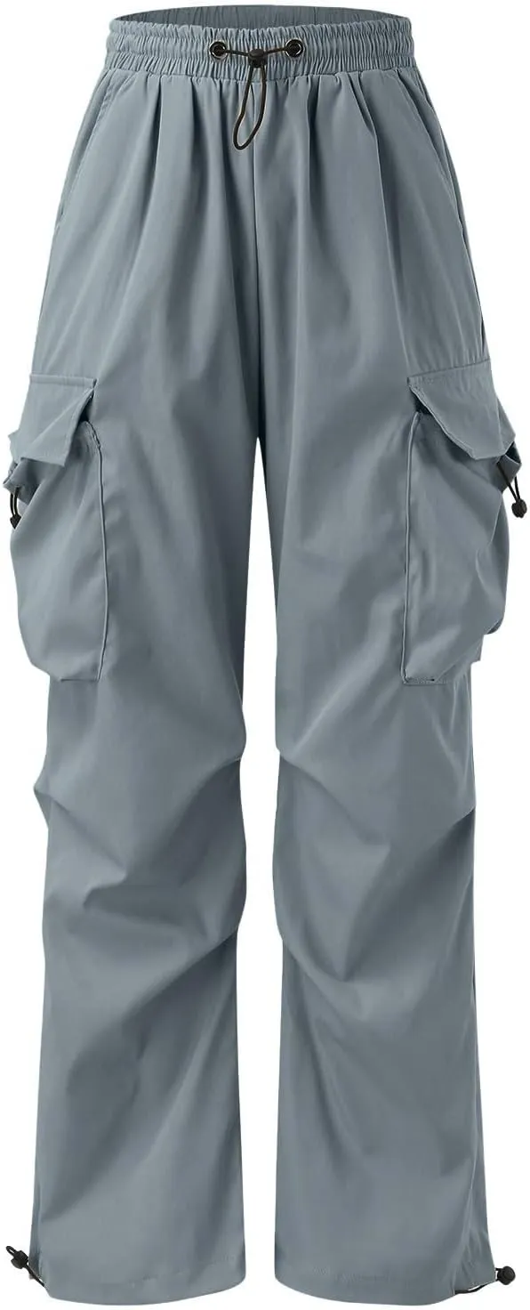 Mens Work Cargo Pant Cotton Stretchy Casual Joggers Drawstring Elastic Waist Outdoor Pants Multi Pockets