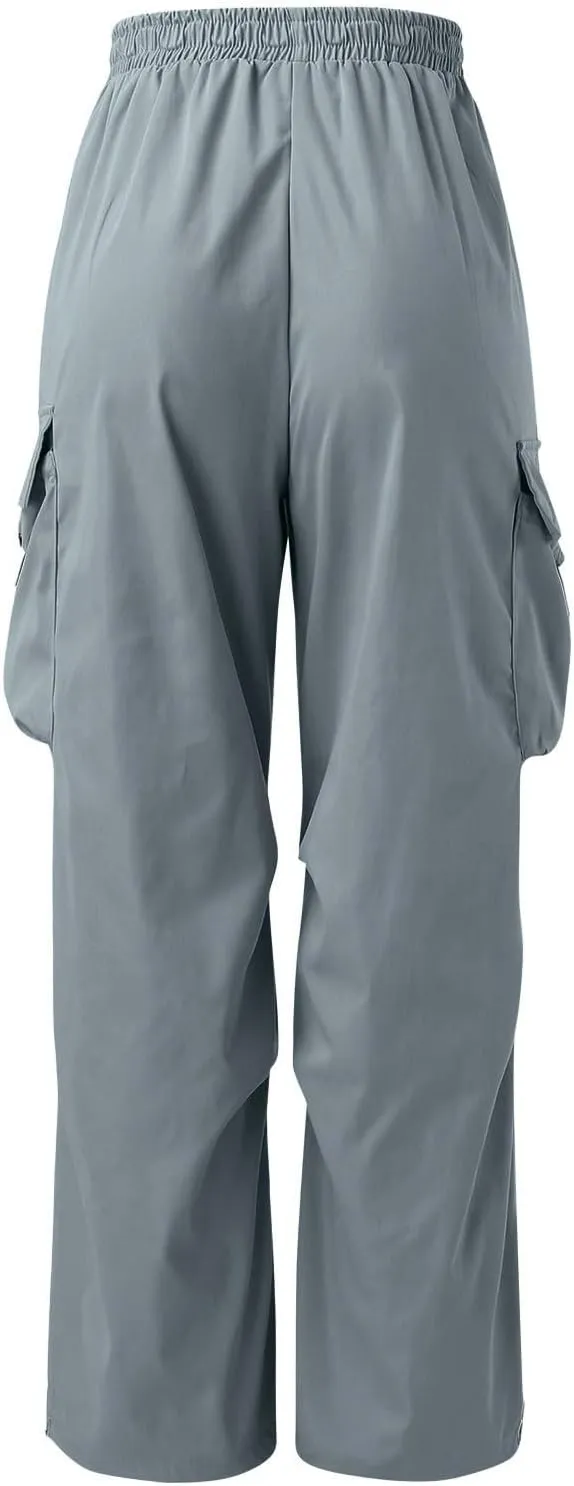 Mens Work Cargo Pant Cotton Stretchy Casual Joggers Drawstring Elastic Waist Outdoor Pants Multi Pockets