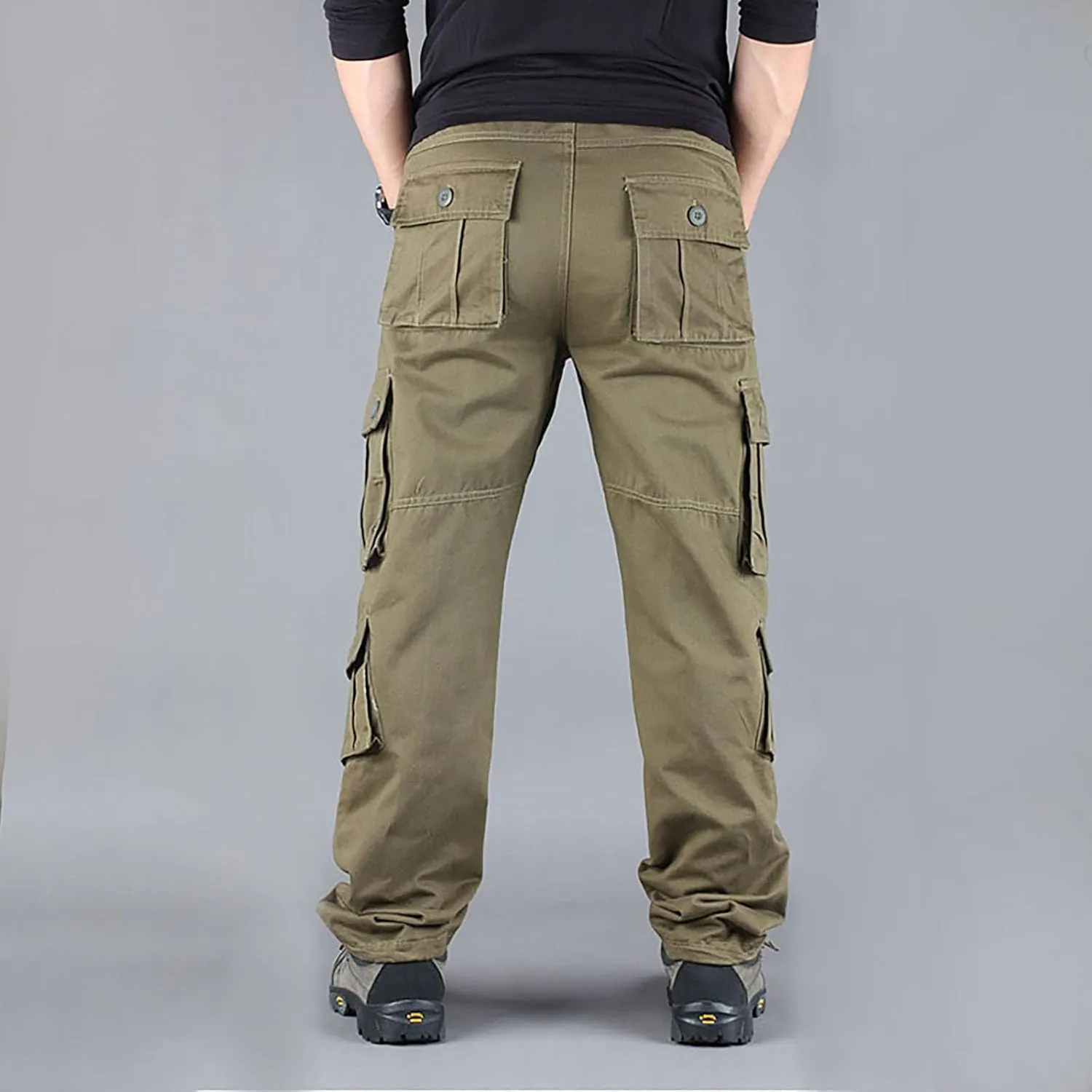 Men's Work Cargo Pants Resistant Elastic Waist Pockets Resistant Lightweight Tactical Pants Stretch Jogging Sweatpants