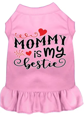 Mommy Is My Bestie Screen Print Dog Dress Light Pink Med (12)