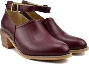 MOOMMO Women Mid Chunky Heel Loafers Almond Toe Stacked Heel Ankle Strap Pumps Gold Buckle 2 Inch Block Heel Western Ankle Booties Vintage Dress Shoes Comfort Office Casual 4-14 M US