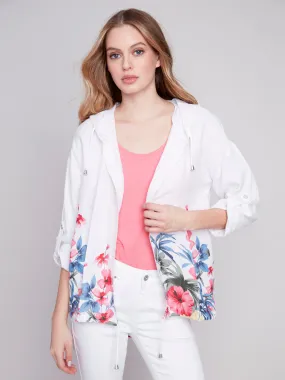 Printed Linen Duster Jacket
