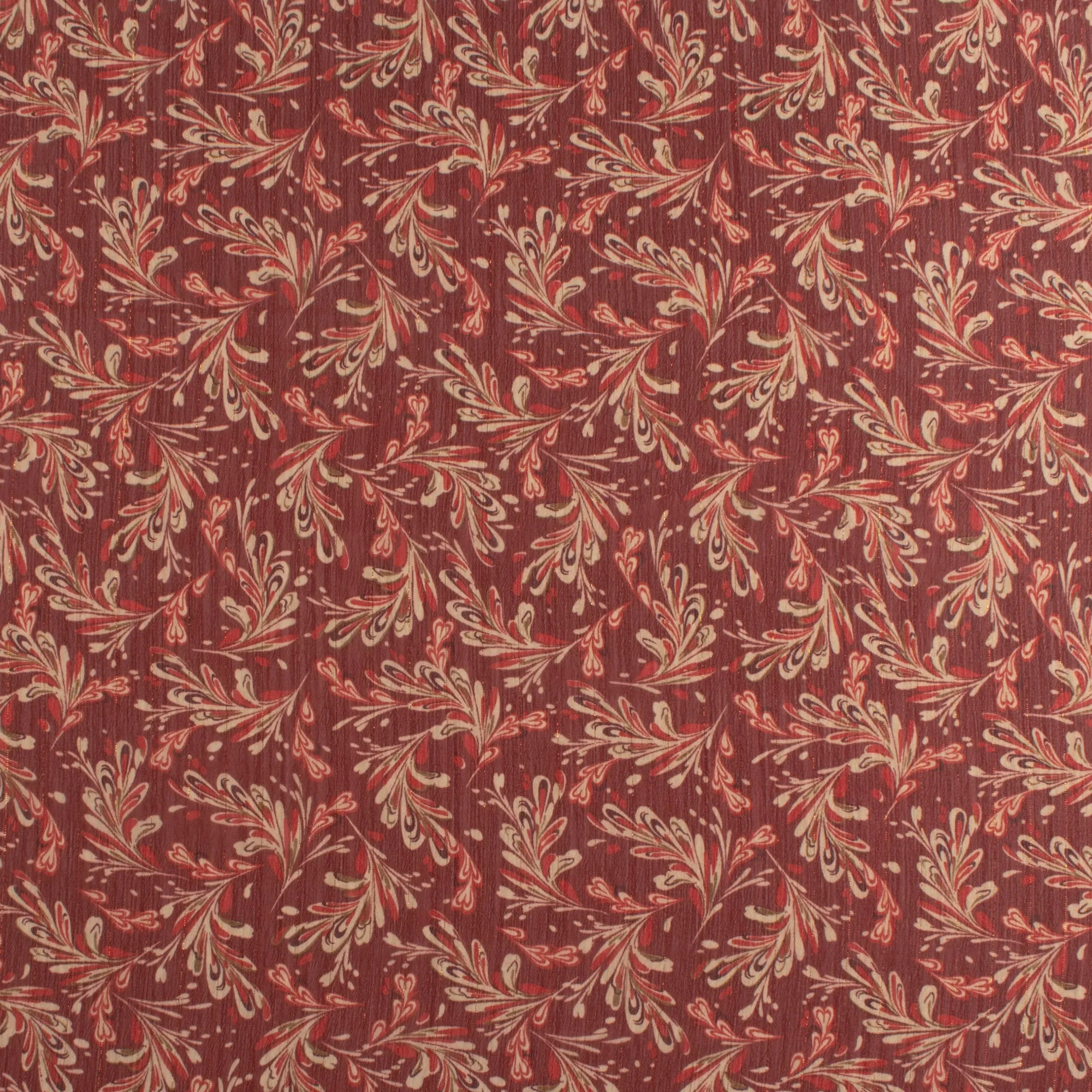 Printed Metallic Chiffon Yoryu - CHANTAL - 011 - Brick