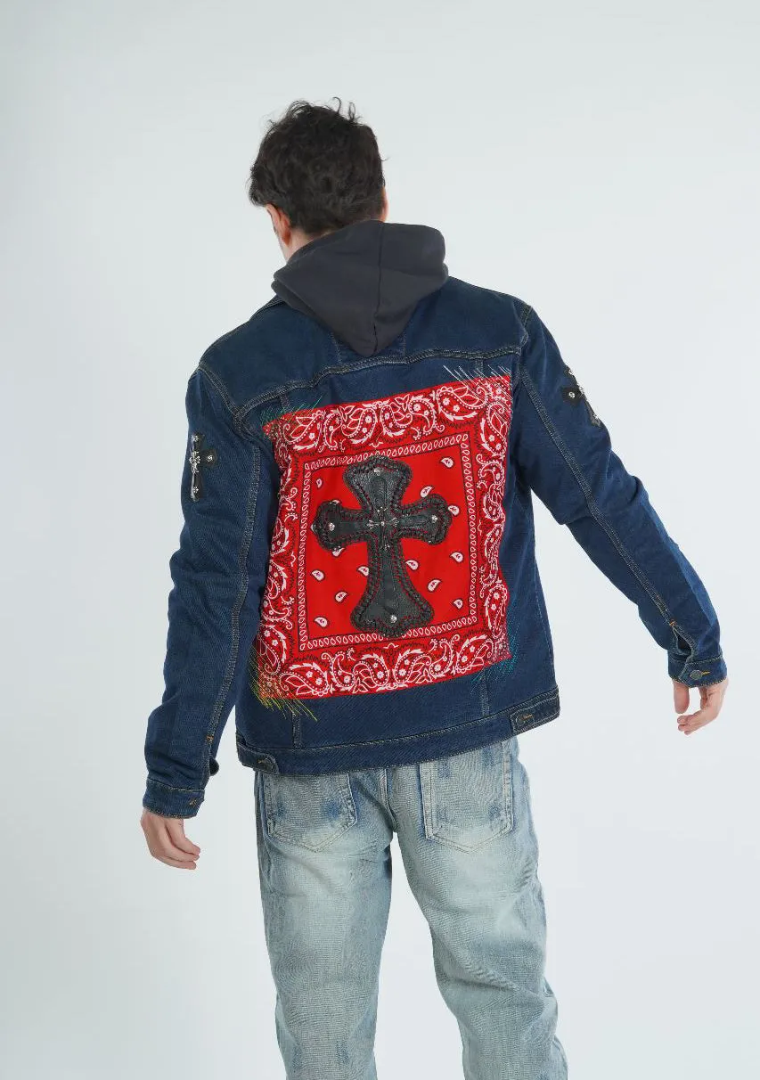 RED BANDANA SACRED CROSS VALKYRE JACKET