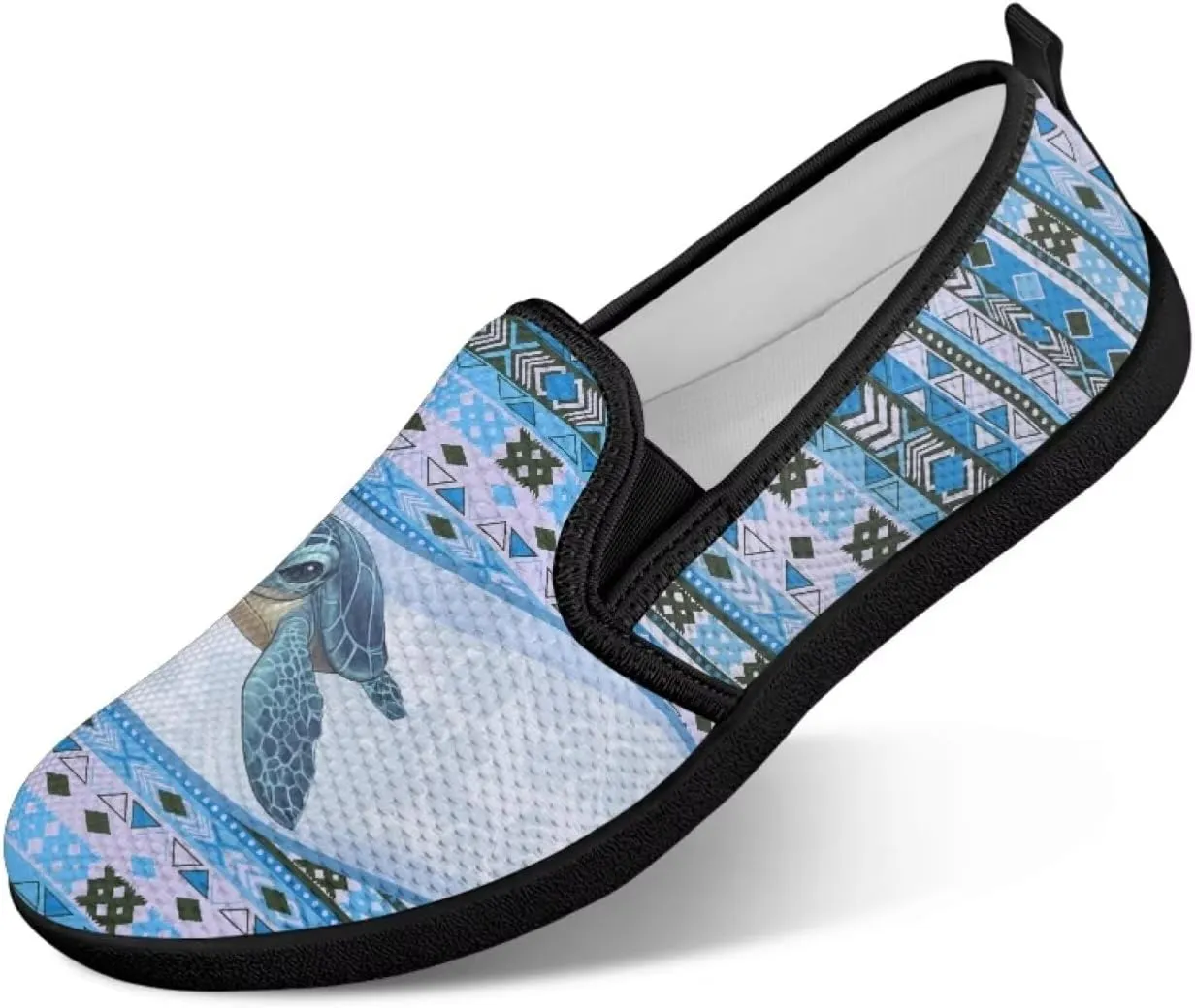 Southwest Tribal Mesh Flats for Women Anti-Slip Casual Sport Shoes No Laces Slip on Sneakers