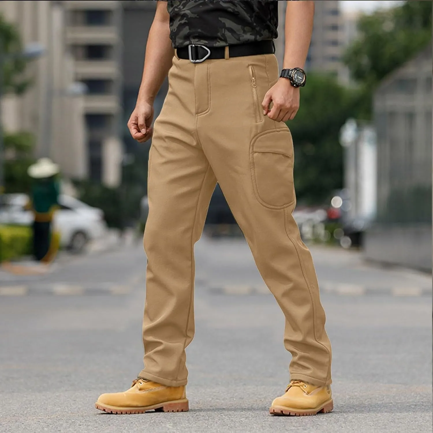 Tactical Work Cargo Pants for Men Ripstop Waterproof Stretch Pants Elastic Waist Comfy Utility Outdoor Apparel