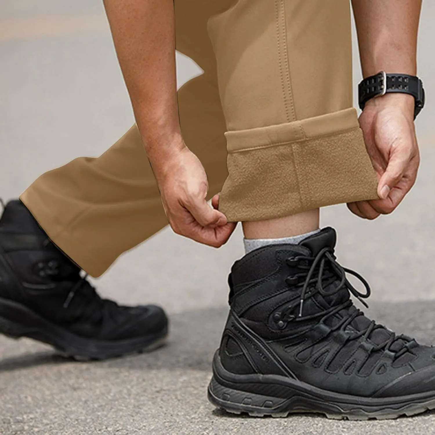 Tactical Work Cargo Pants for Men Ripstop Waterproof Stretch Pants Elastic Waist Comfy Utility Outdoor Apparel