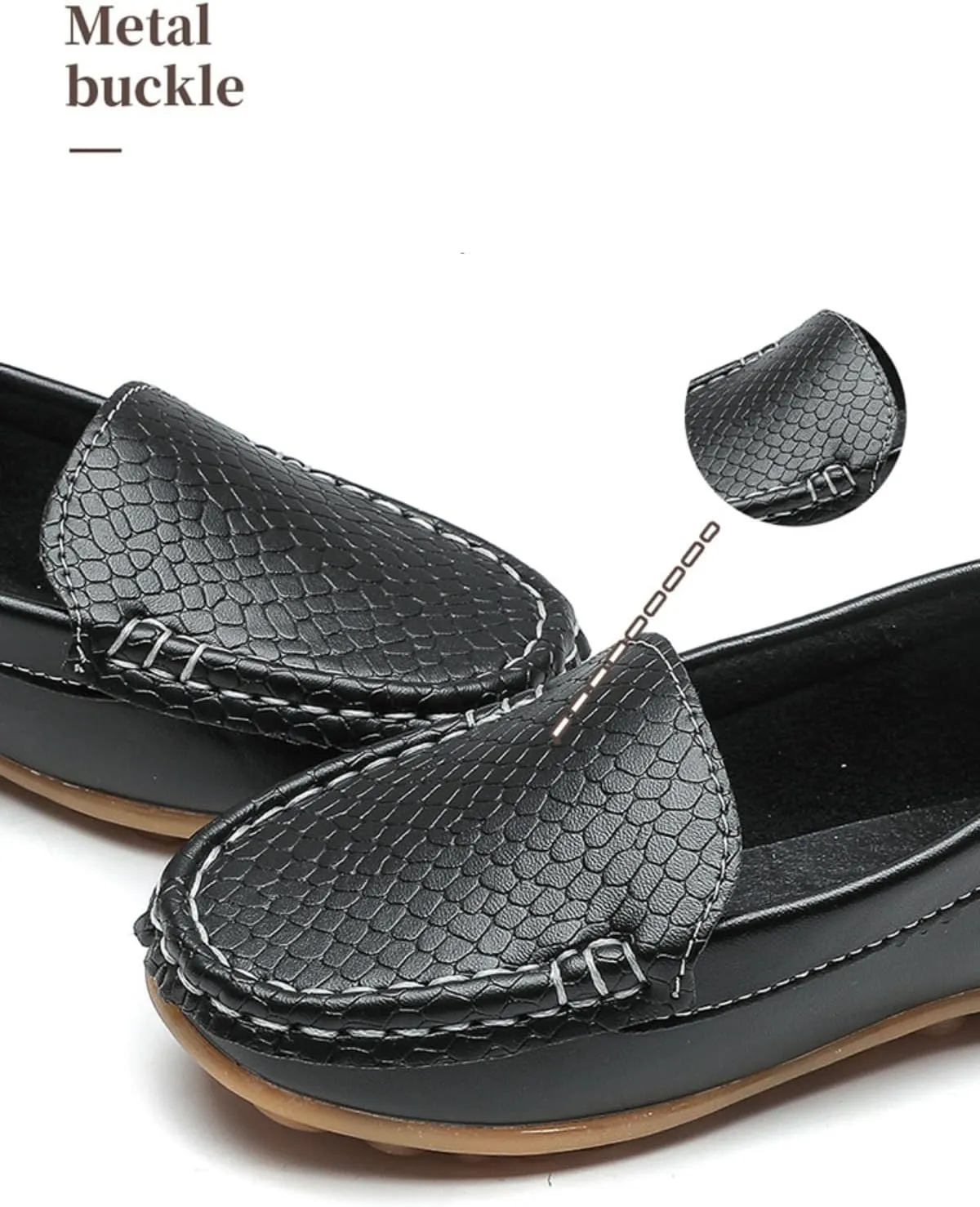 Unisex Kids Comfort Loafers Leather Slip-On Boat Shoes for Dress and Slacks or School Uniform(Toddler/Little Kid/Big Kid)