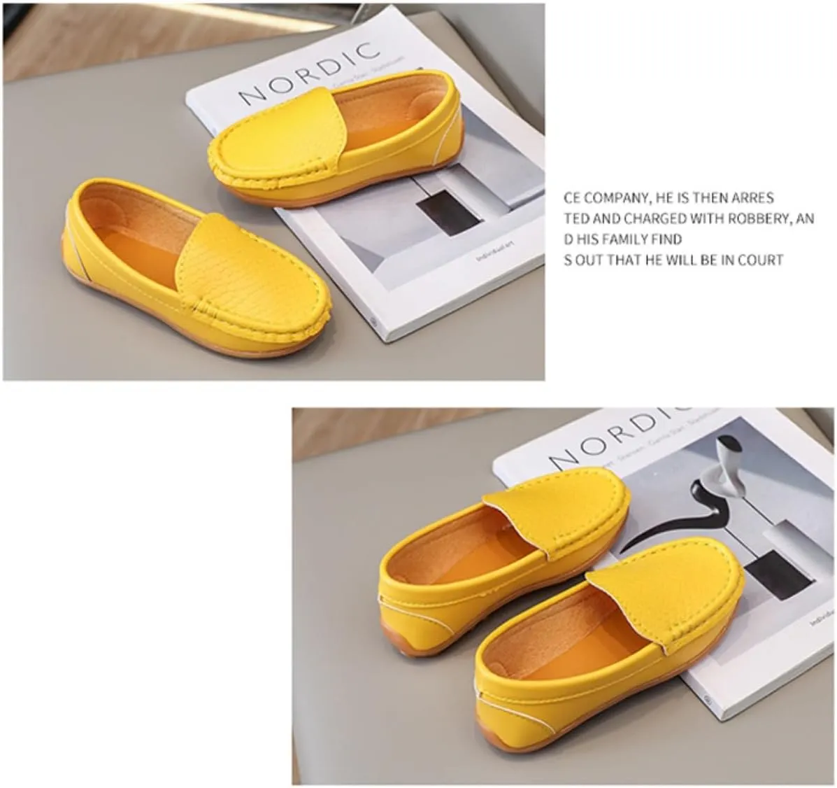 Unisex Kids Comfort Loafers Leather Slip-On Boat Shoes for Dress and Slacks or School Uniform(Toddler/Little Kid/Big Kid)