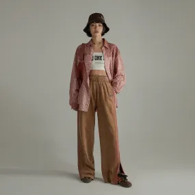 Waist Slit Wide-Leg Long Casual Pants