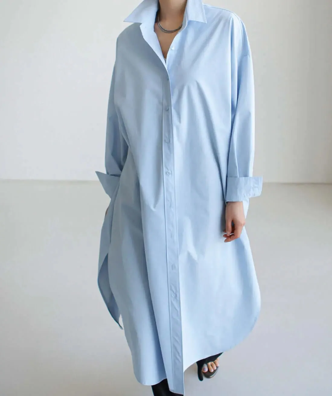 white dress shirt Cotton Women's Blouse - white button down dress