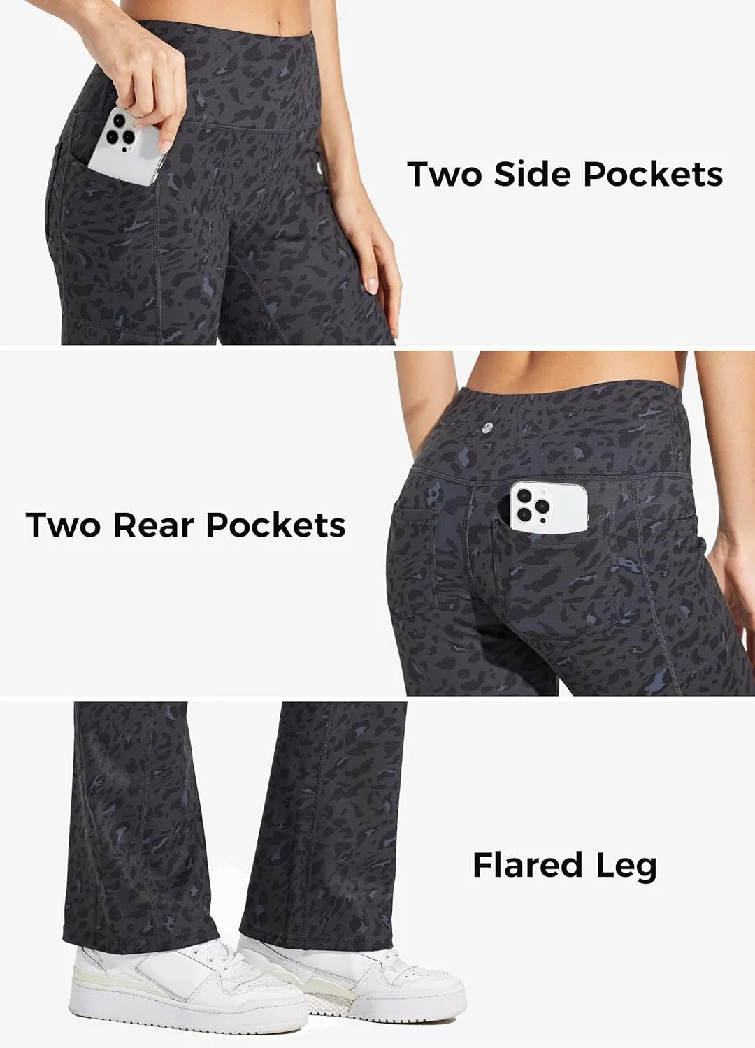 Willit Women's Fleece Lined Pants Yoga Bootcut Thermal Winter Pants High Waisted Flare Leggings Water Resistant