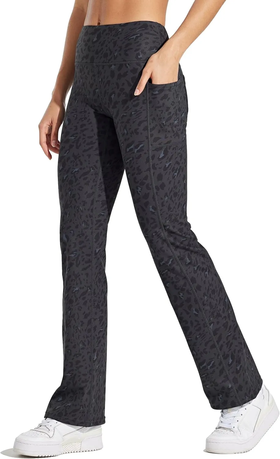 Willit Women's Fleece Lined Pants Yoga Bootcut Thermal Winter Pants High Waisted Flare Leggings Water Resistant