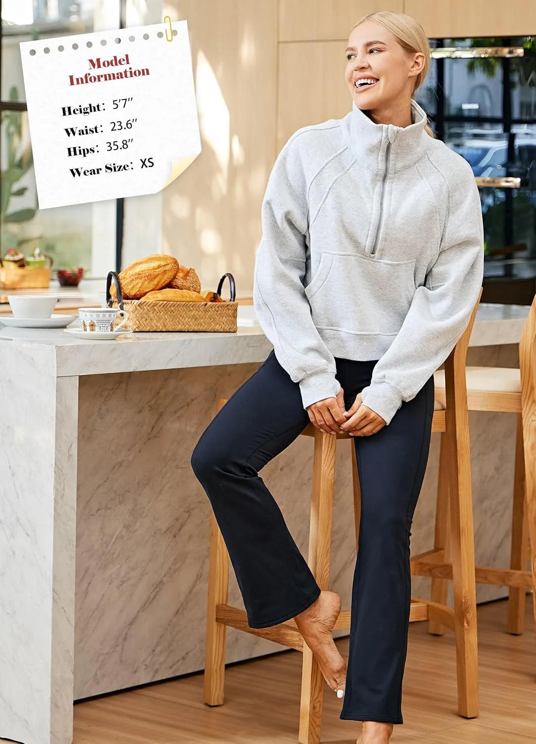 Willit Women's Fleece Lined Pants Yoga Bootcut Thermal Winter Pants High Waisted Flare Leggings Water Resistant