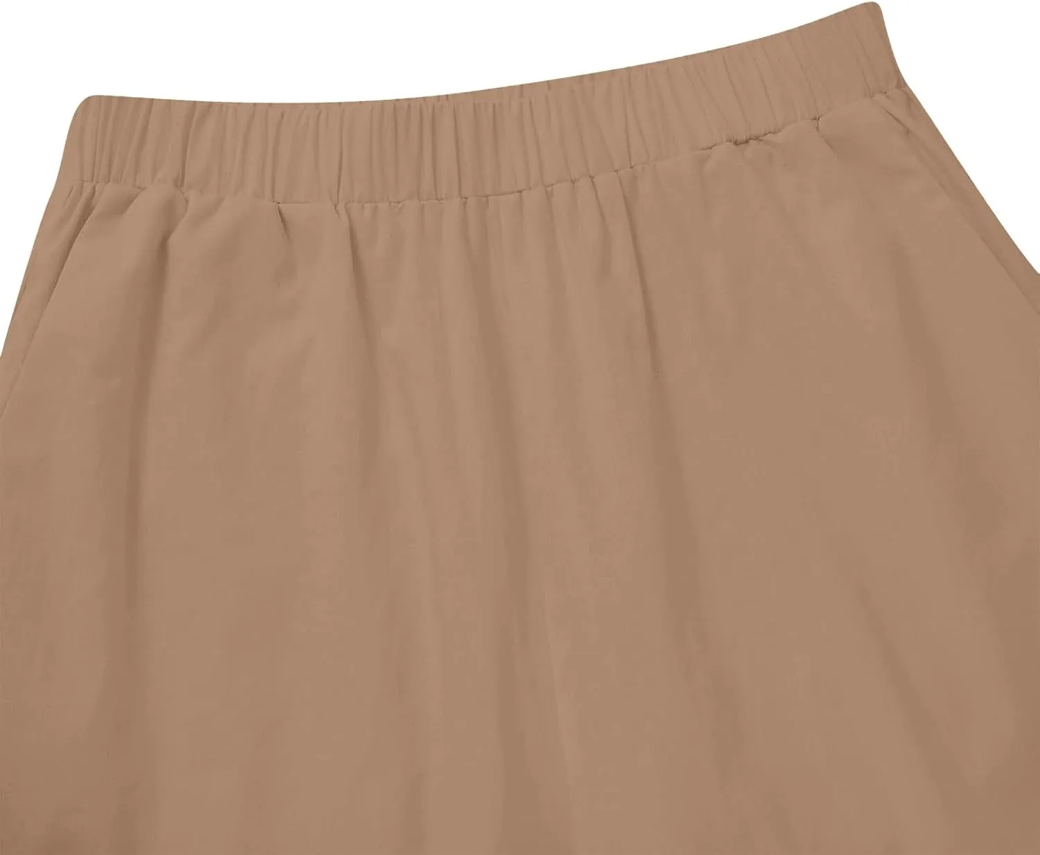 Women's Linen Bermuda Shorts Loose Fit Elastic Waist Drawstring Wide Leg Shorts Summer Casual Beach Outfits with Pocket