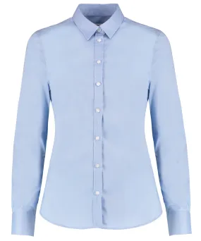 Womens stretch Oxford shirt long-sleeved (tailored fit) | Light Blue